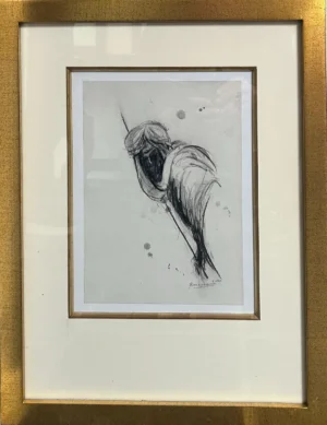 "Man in India" (houtskool)