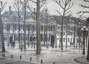 Grote Looiersstraat in de regen